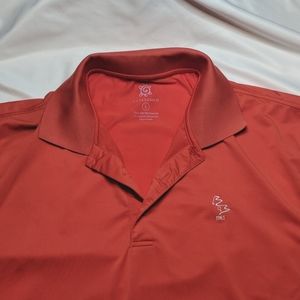 Turtleson Shirt Men's Large Short Sleeve Tour Performance Orange Golf Polo Men.